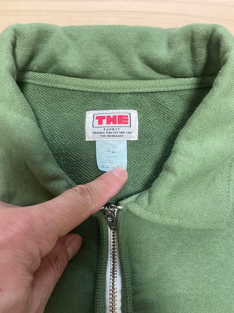 THE UNION THE FABRIC ハーフジップスウェット　XL グリーン