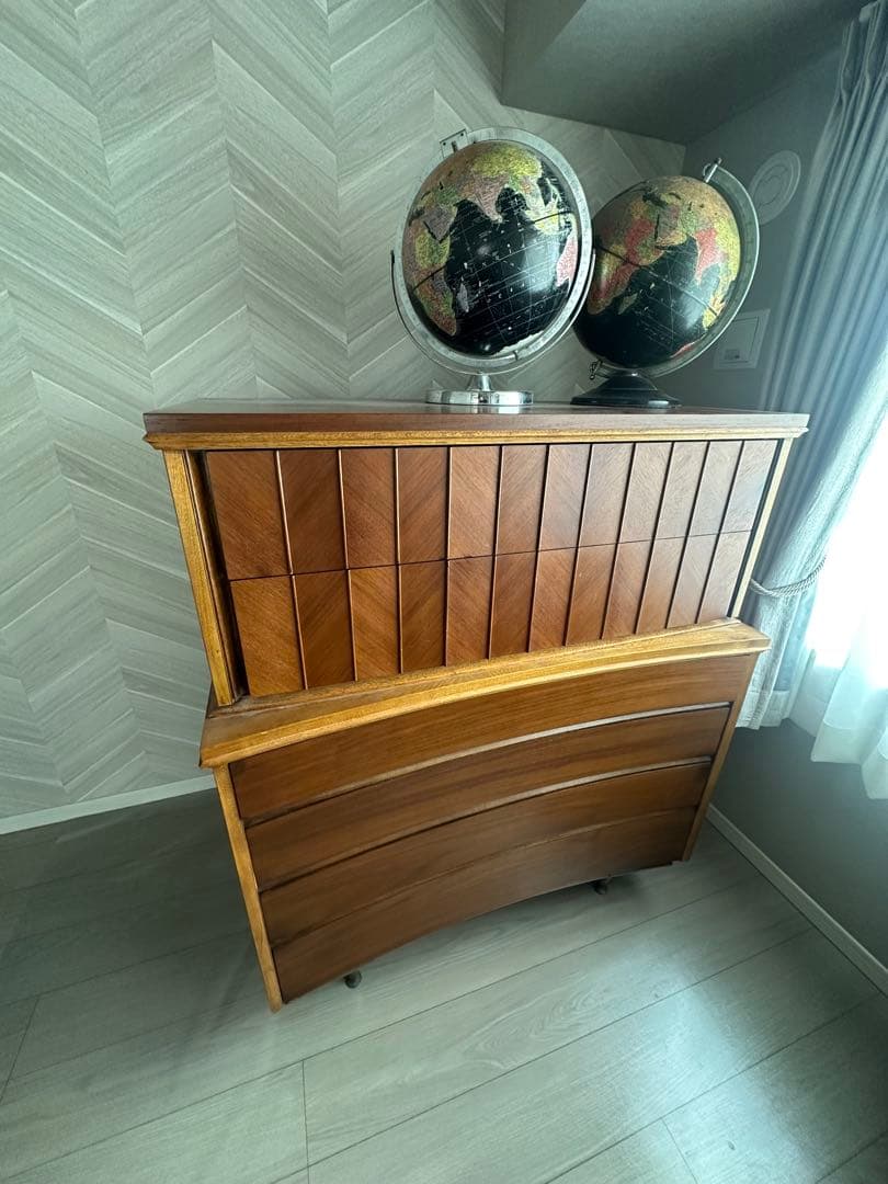 【最終値下】60s ビンテージ　ミッドセンチュリー ウォールナット材 6段タンス