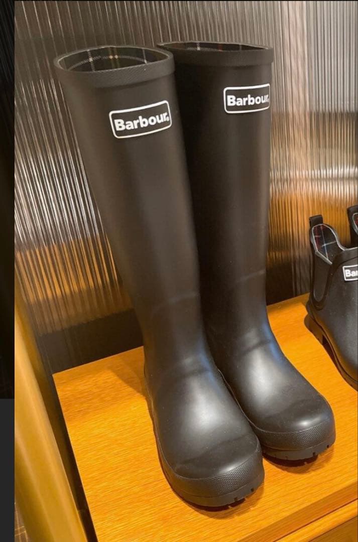 Barbour 黒 長靴　レインブーツ　バブアー　新品