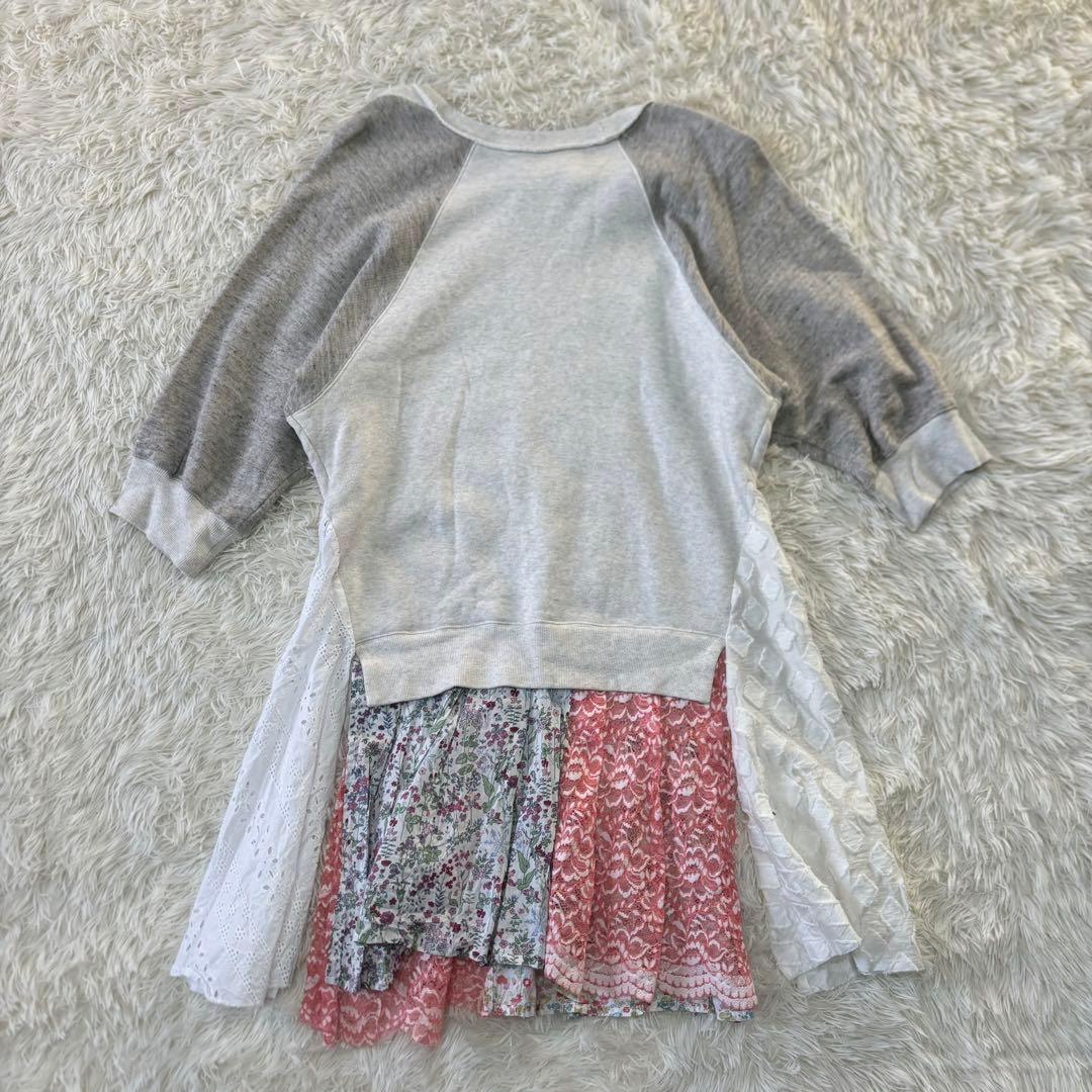 NOZOMI ISHIGURO スウェット　異素材切替　レイヤード　ワンピース