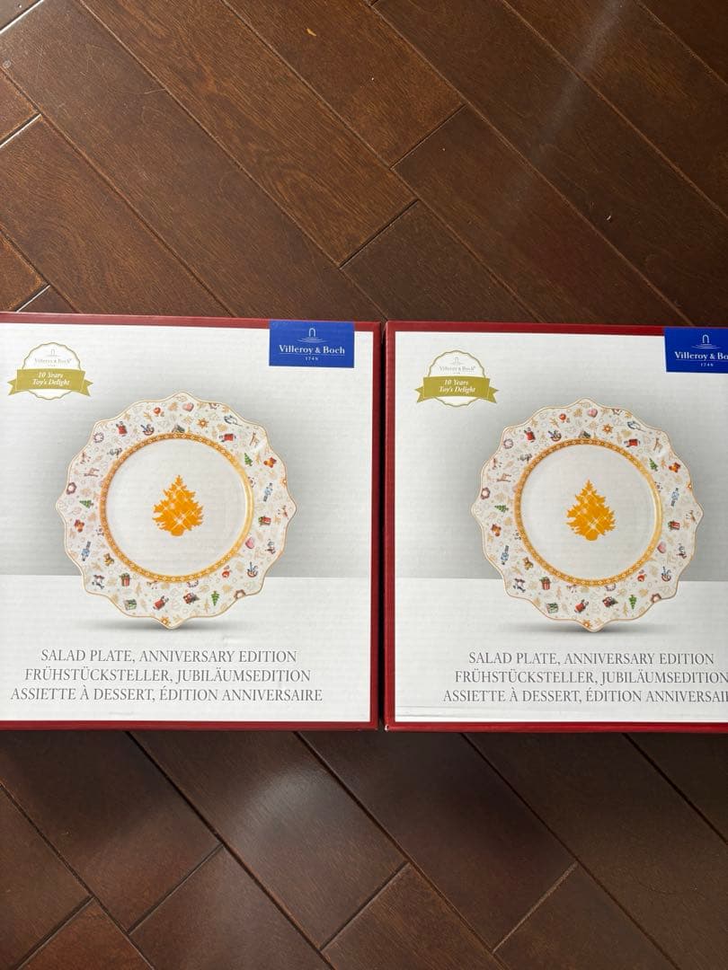 新品未使用　Villeroy & Boch プレート　クリスマス　ゴールド　2枚