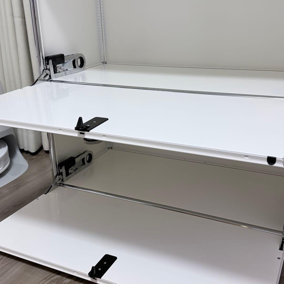 USM ハラー 1列 2段 ドロップダウン キャビネット ピュアホワイト