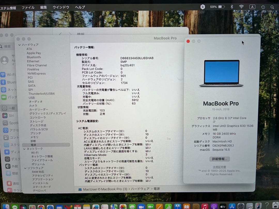 Apple MacBook Pro 2018モデル 15インチ シルバー