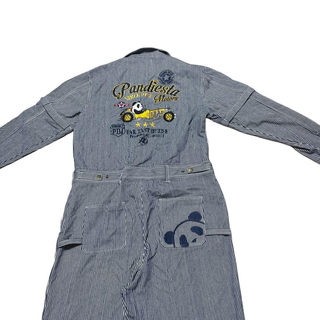 パンディエスタジャパン つなぎ　刺繍　ヒッコリー pandiesta japan