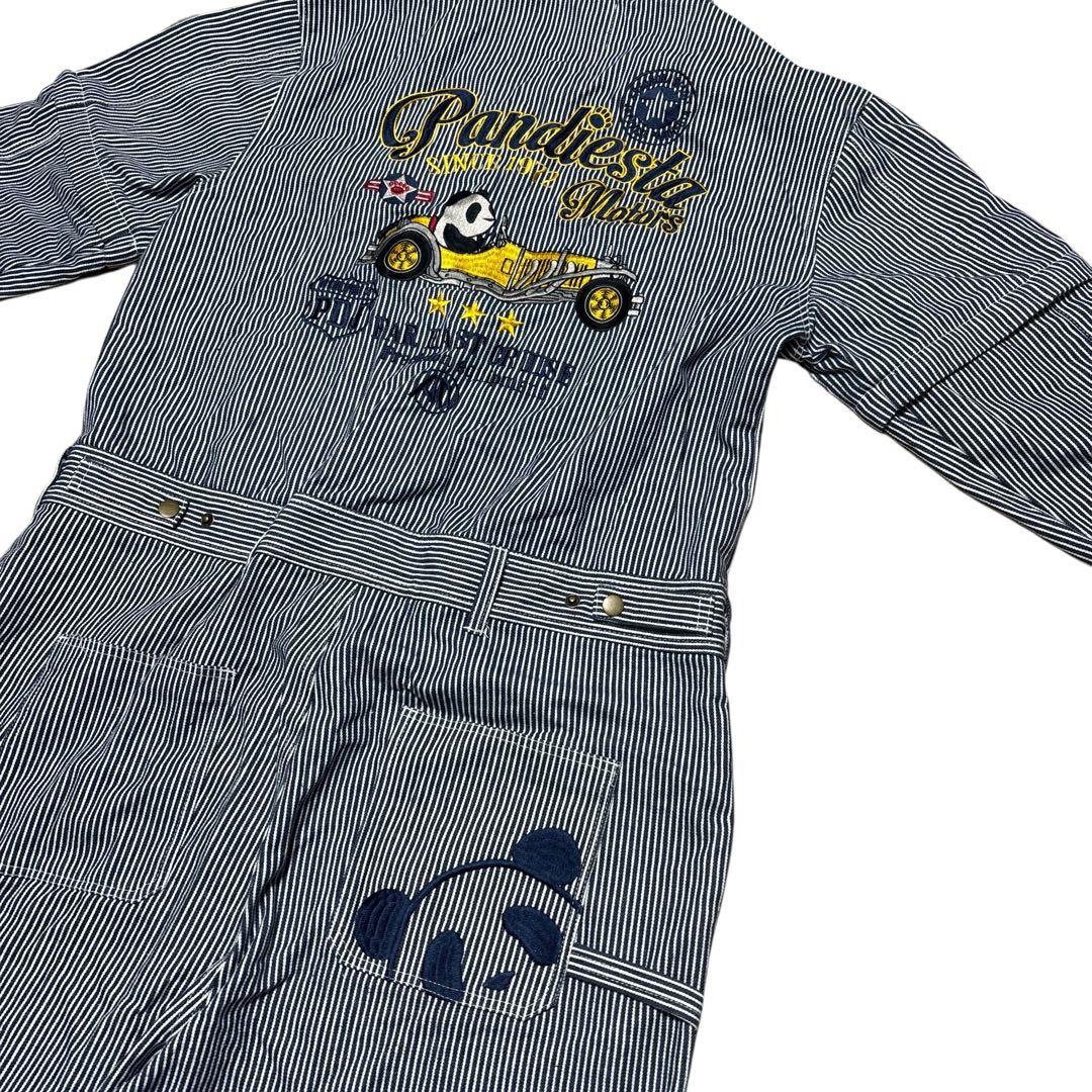 パンディエスタジャパン つなぎ　刺繍　ヒッコリー pandiesta japan