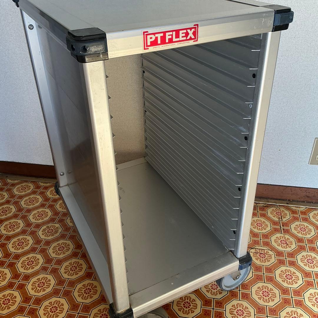 【業務用】PT FLEX アルミトレイラック キャスター付 15段 耐荷重200