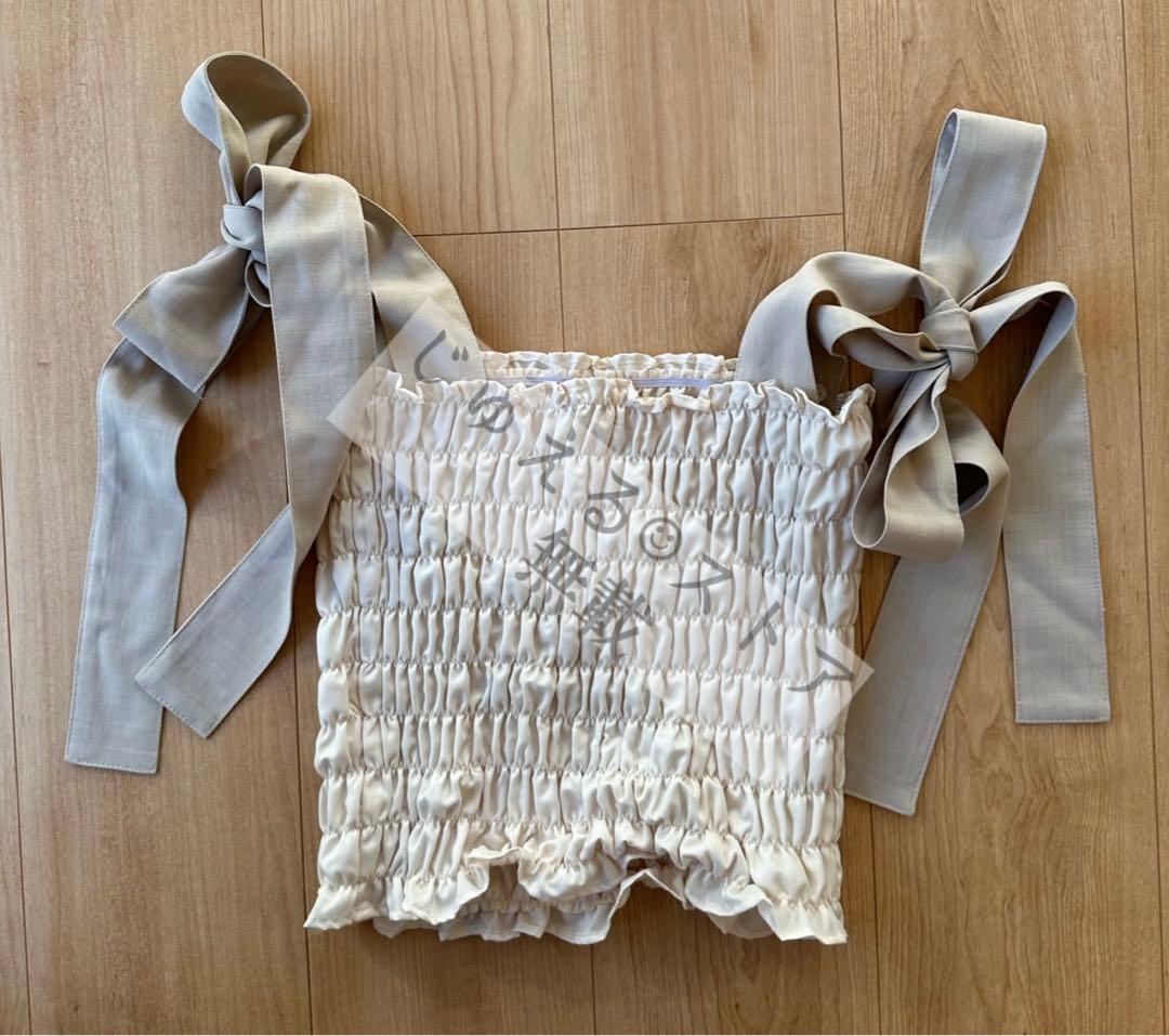 andmary May shirring tops アイボリー