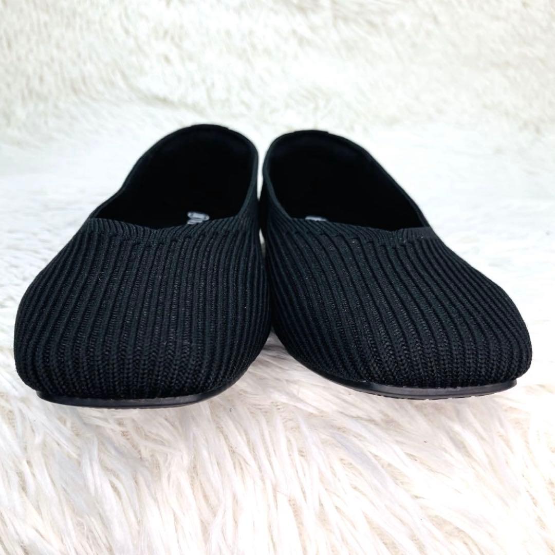 【極美品】VIVAIA 22.5㌢スクエアトゥフラットシューズ　ビバイアVライン