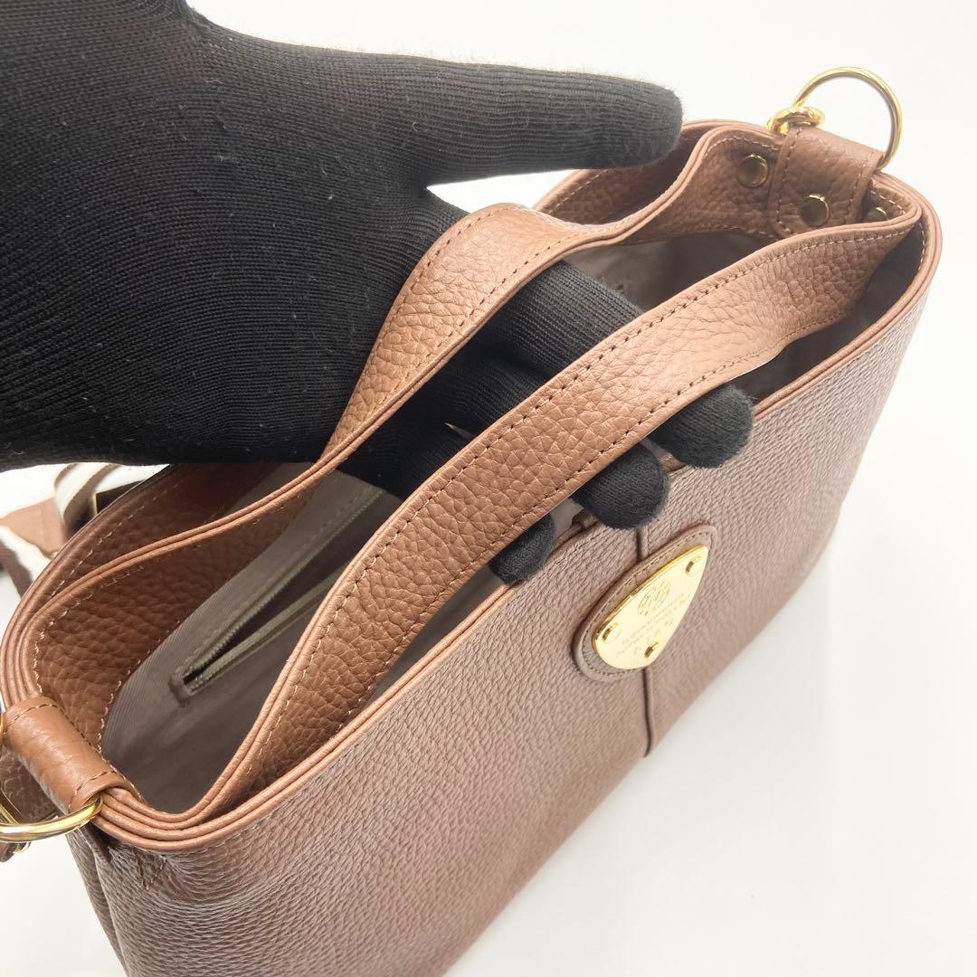 未使用級　アタオ チヴィ ショルダーバッグ アーモンド　レザー 2way