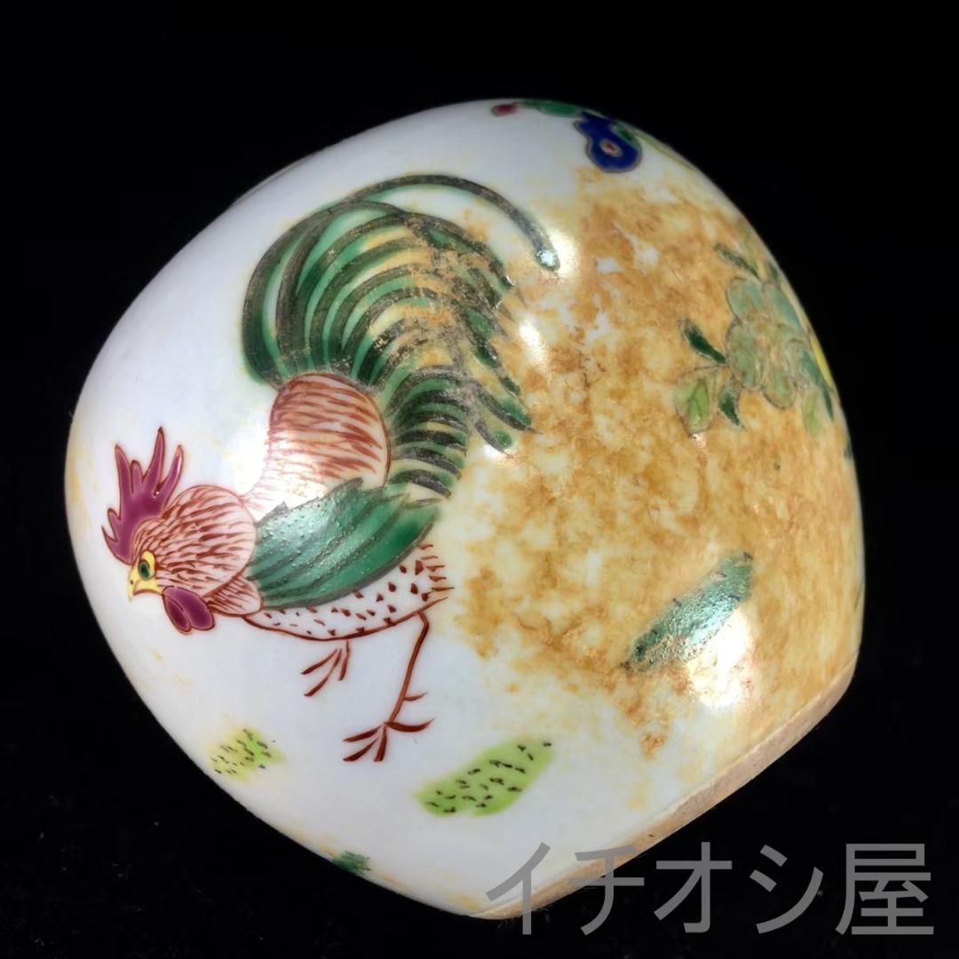 中国古美術 旧蔵 清粉彩 花鳥紋 蓋罐 茶道具 唐物 古磁器 純手描き 文房置物