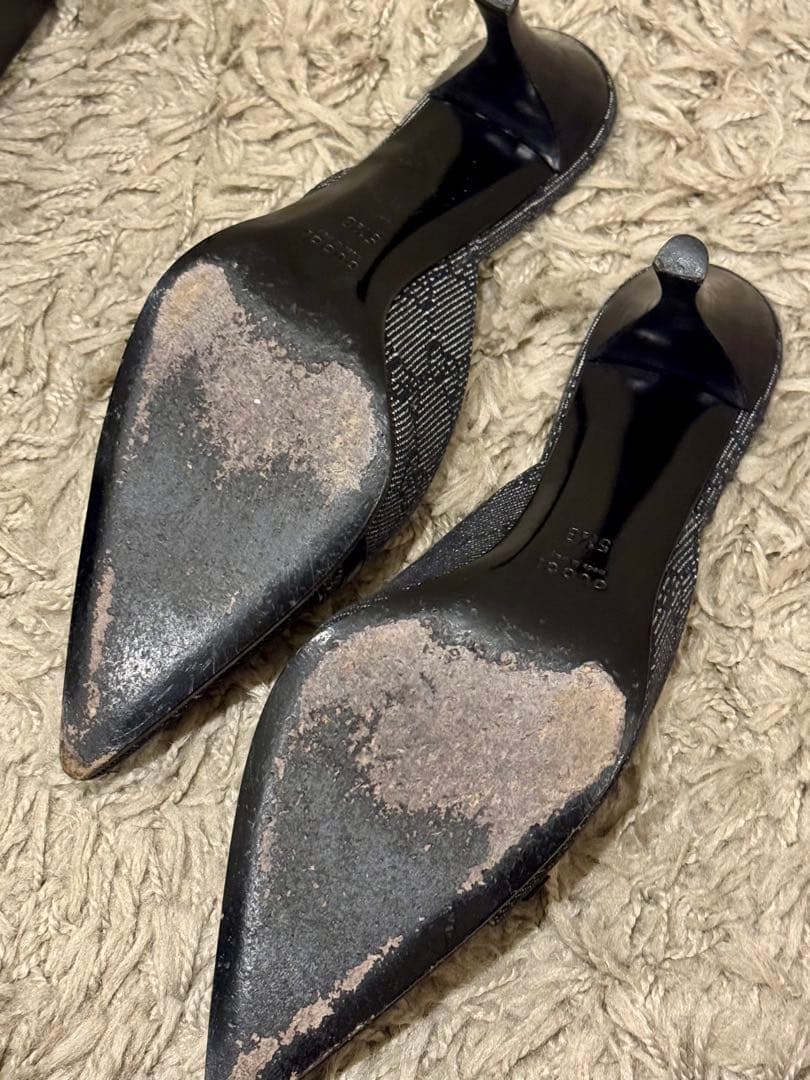 GUCCI グッチ　GGデニムミュール　ブラック　箱付　24〜24.5 美品