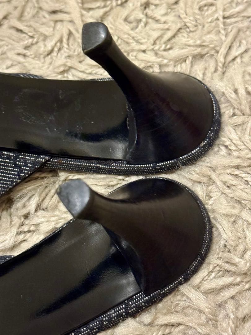 GUCCI グッチ　GGデニムミュール　ブラック　箱付　24〜24.5 美品