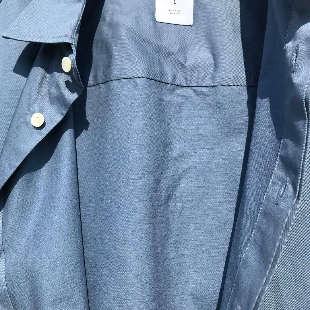 ミスタージェントルマン　オールインワン　つなぎ　L　ブルー　リネン