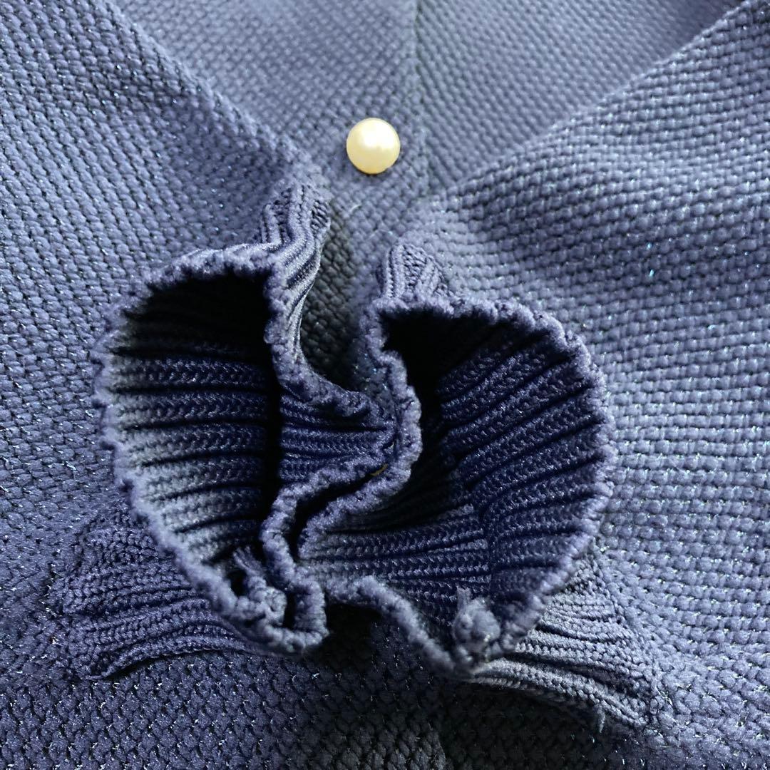 極美品 SONO パイソンニッティングカーディガン 2025 パール ネイビー