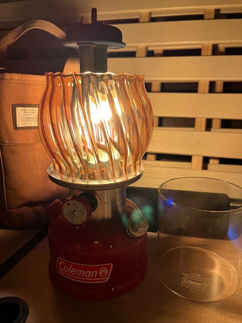 コールマン286a　ワンマントル交換用ホヤ 琥珀色波模様