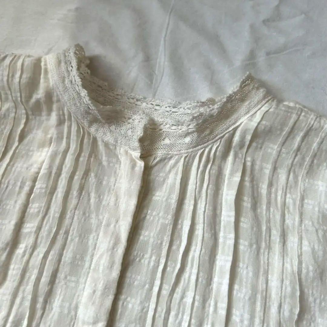 maisond de soil ピンタックレースブラウス