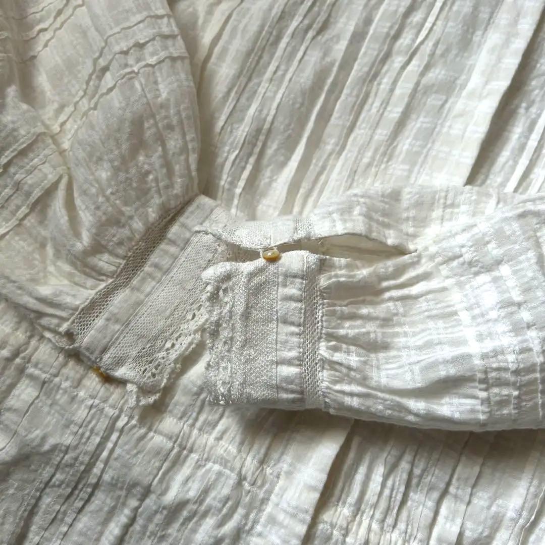 maisond de soil ピンタックレースブラウス