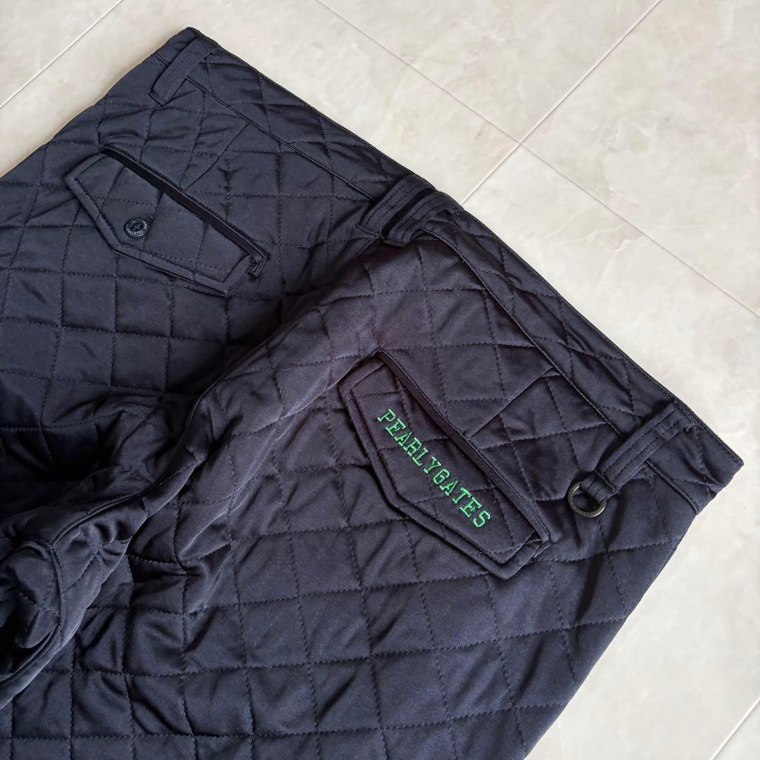 パーリーゲイツ 中綿キルティング防寒ジョガーパンツ ロゴ刺繍 冬ゴルフ 濃紺 6