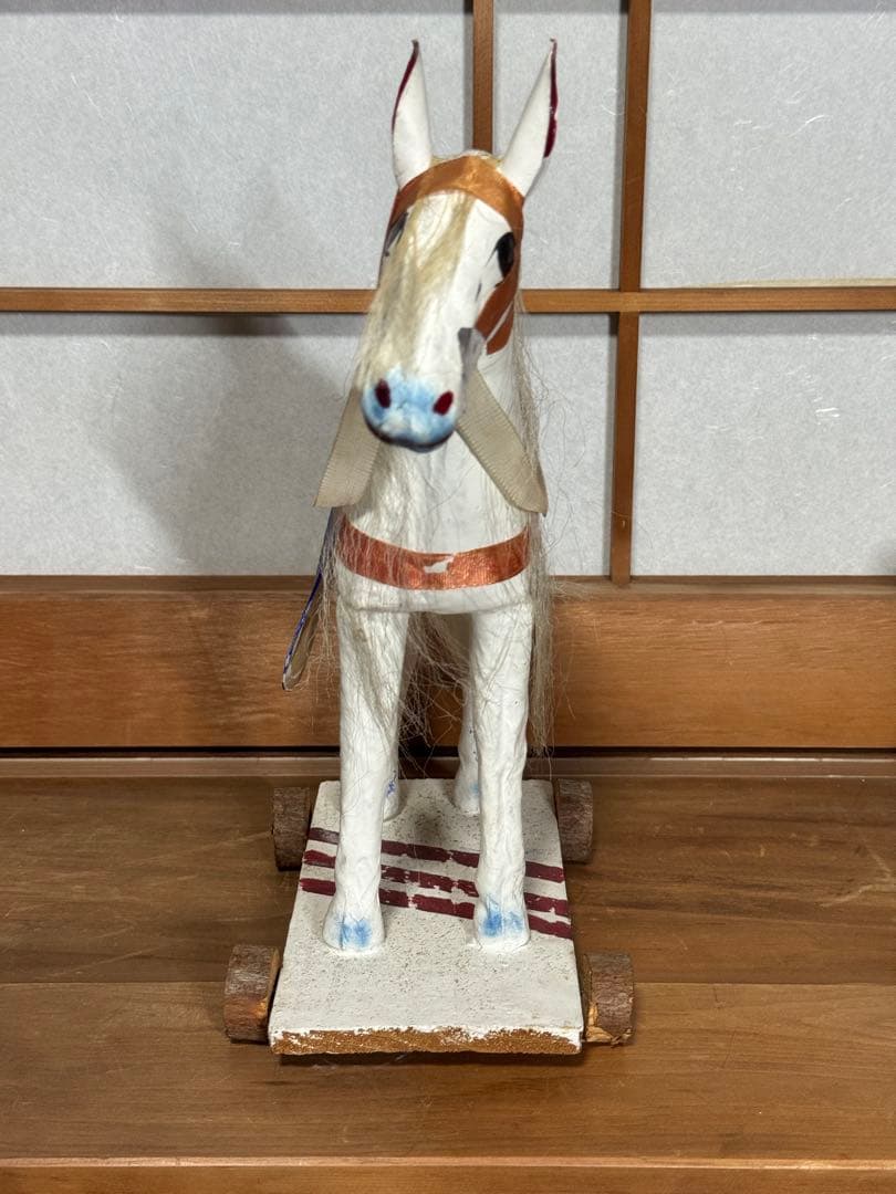 宇土張子『飾り馬』 白馬 熊本 希少 民藝 伝統文化 芸術 古道具