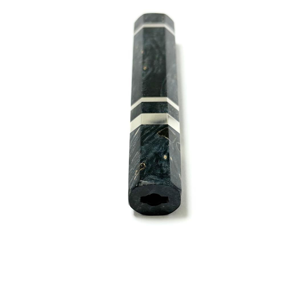 三段銀巻 柳刃7寸 スタビライズドウッド八角柄 柳刃210 手作り 包丁の柄p