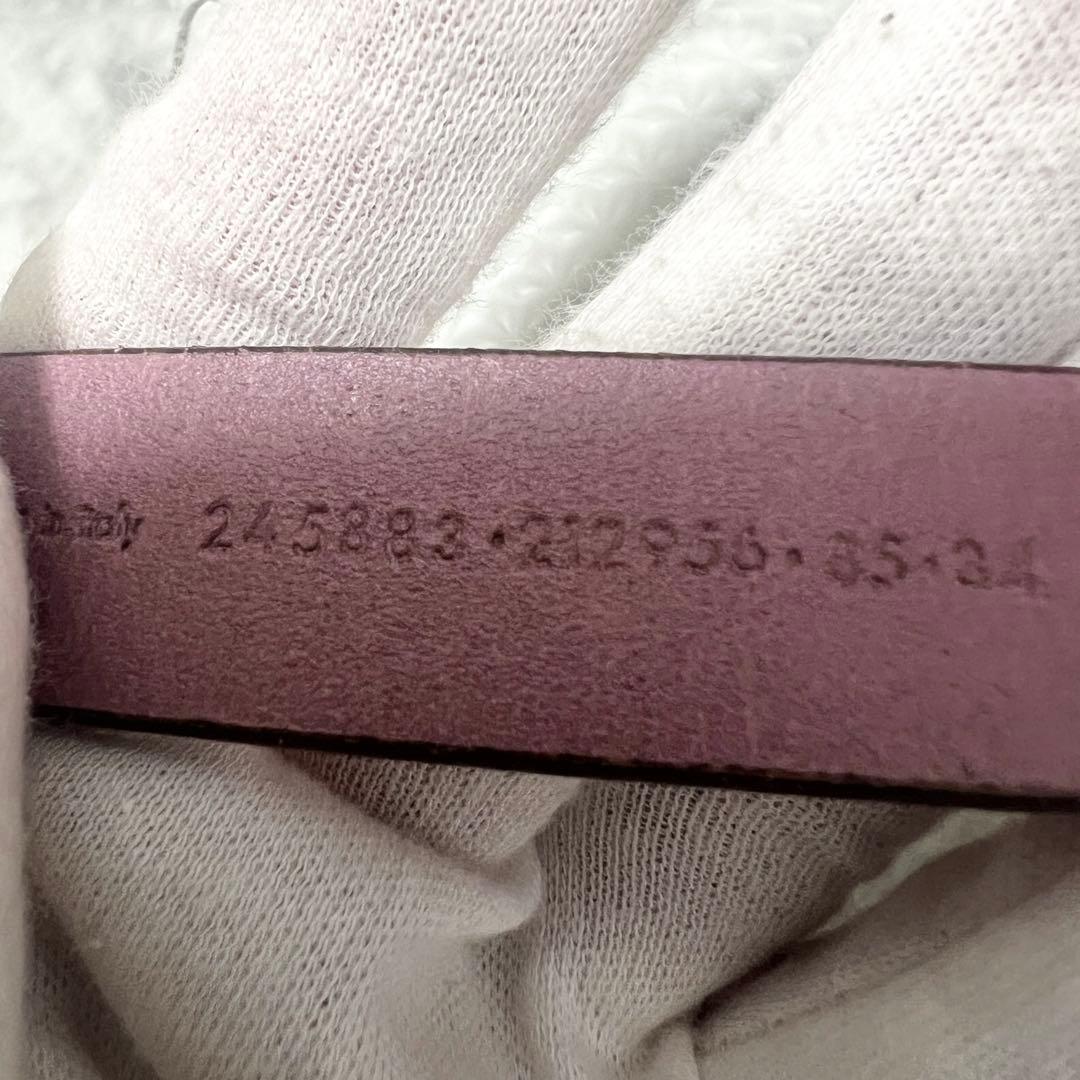 極美品✨グッチ ベルト ダブルG ハート ゴールド ピンク レザー 245883