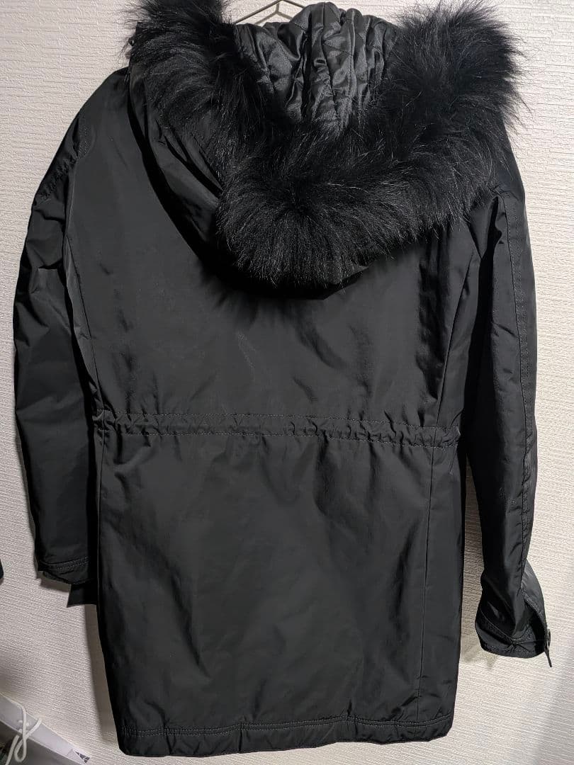 【美品】バーバリー　ブラックレーベルブラックファー付きモッズコート