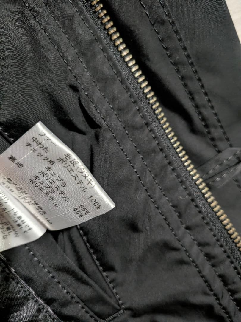 【美品】バーバリー　ブラックレーベルブラックファー付きモッズコート