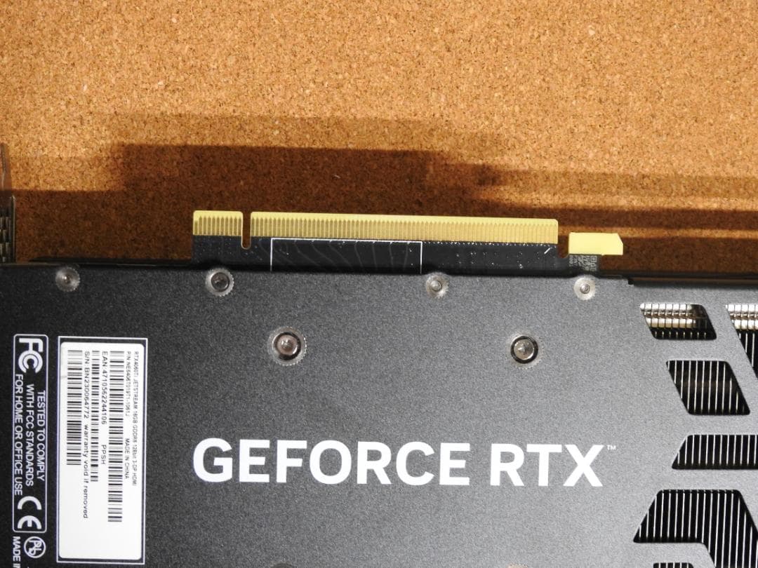 Palit RTX 4060 Ti 16GB JetStream 動作確認済み