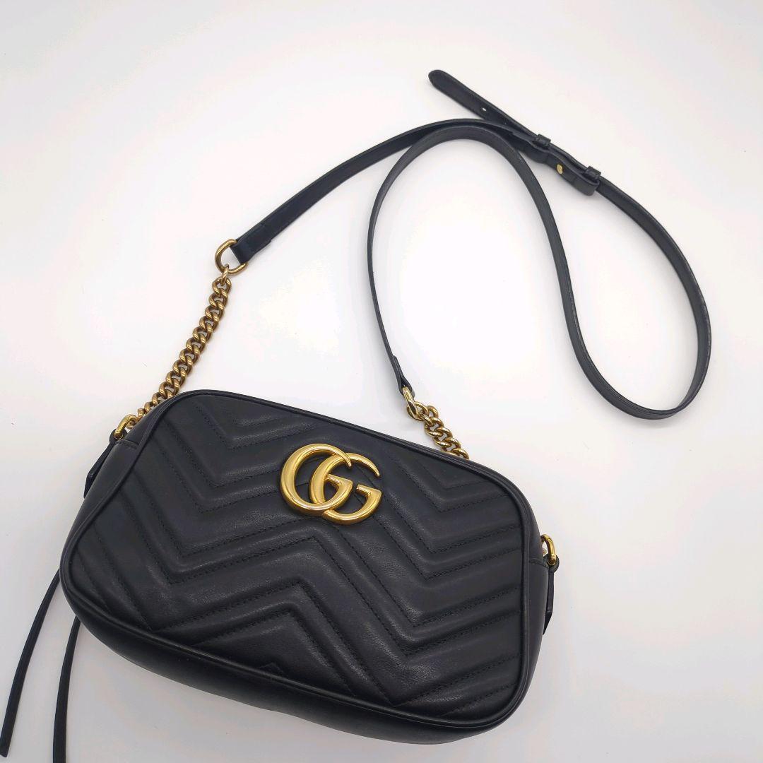 【人気モデル・美品】グッチ☆チェーンショルダー マーモント キルティング レザー