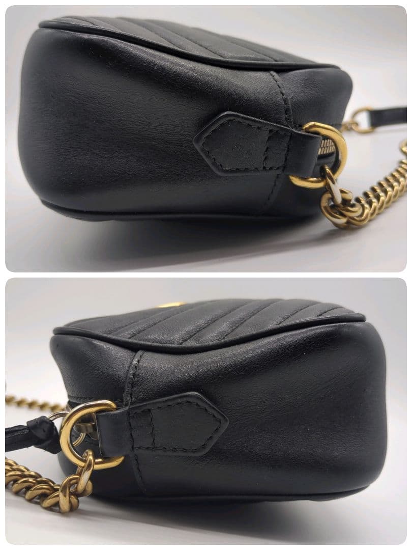 【人気モデル・美品】グッチ☆チェーンショルダー マーモント キルティング レザー