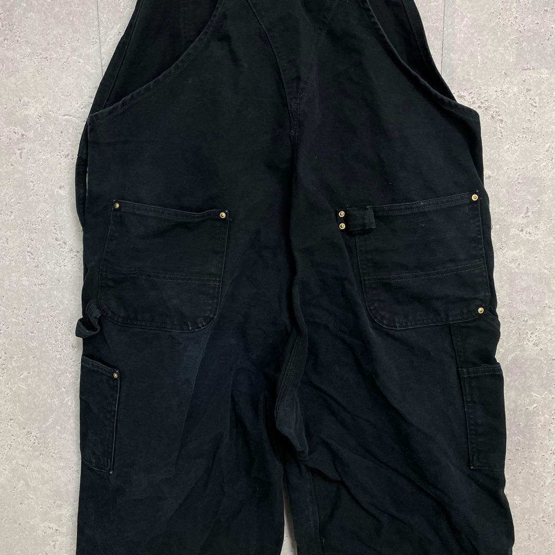 カーハート　USA製ブラックオーバーオールダック地　ダブルニー W46 L30