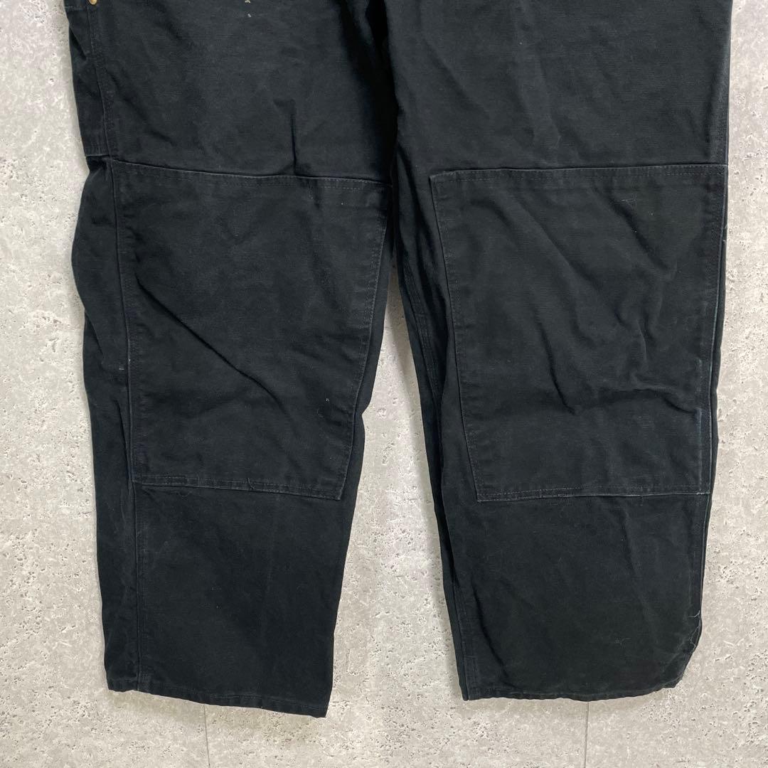 カーハート　USA製ブラックオーバーオールダック地　ダブルニー W46 L30