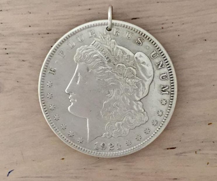 本物アメリカ銀貨 モルガン 1ドル ペンダント ネックレス ヘッド（トップ）