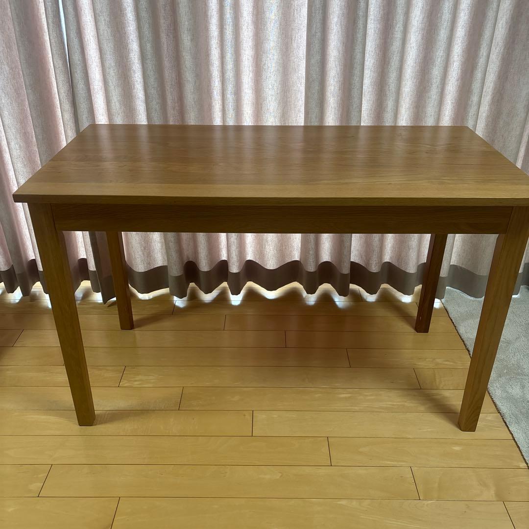 無印良品　無垢材デスク　引出し付き　オーク材　学習机