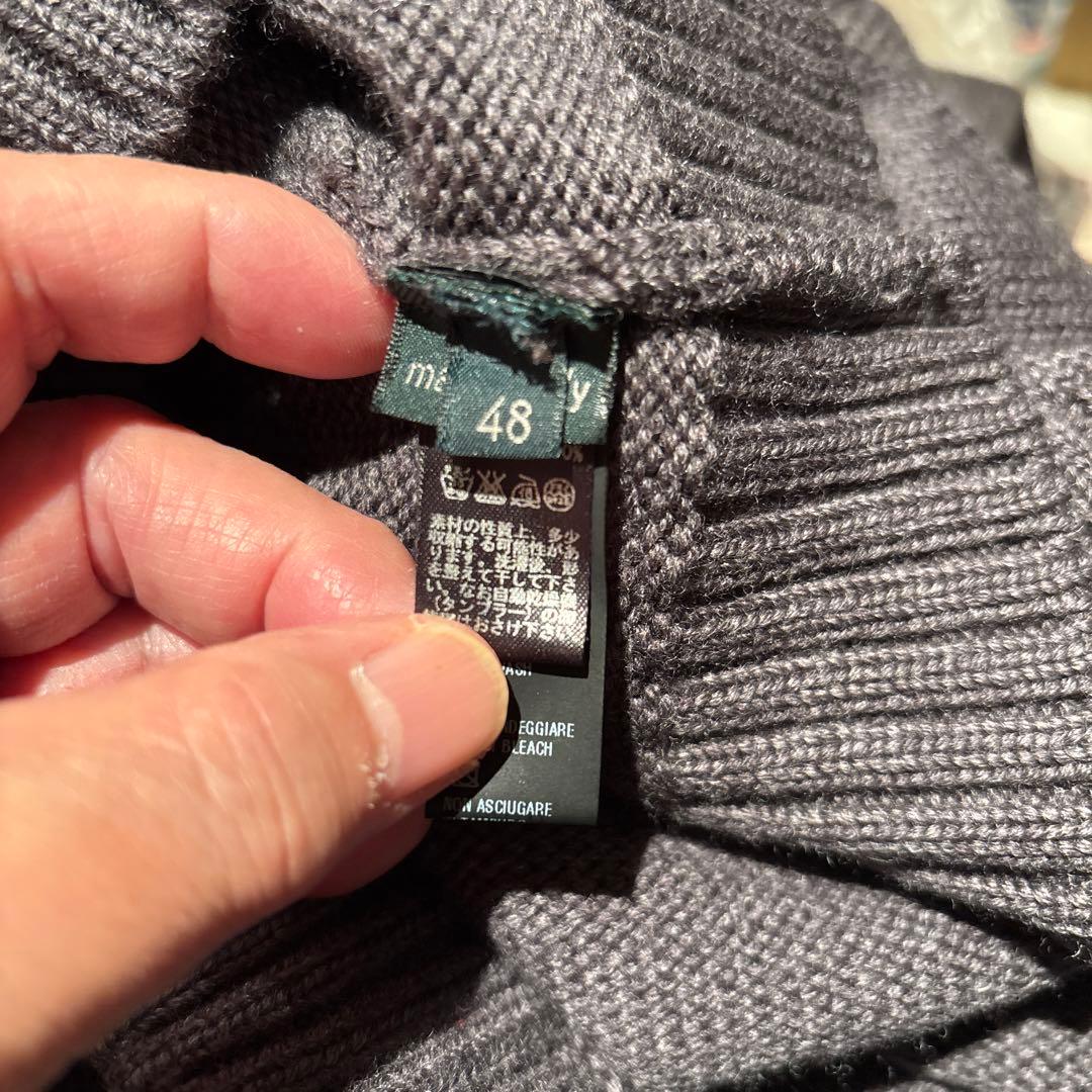 ザノーネ／タートルネックニット／5ゲージ／チャコールグレー／48