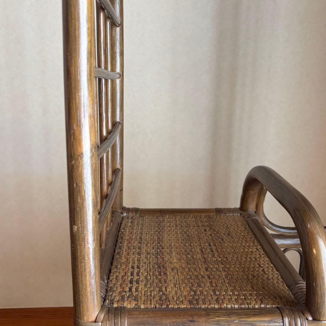 昭和レトロ 籐製 ハンガーラック 収納付き ヴィンテージ アンティーク調