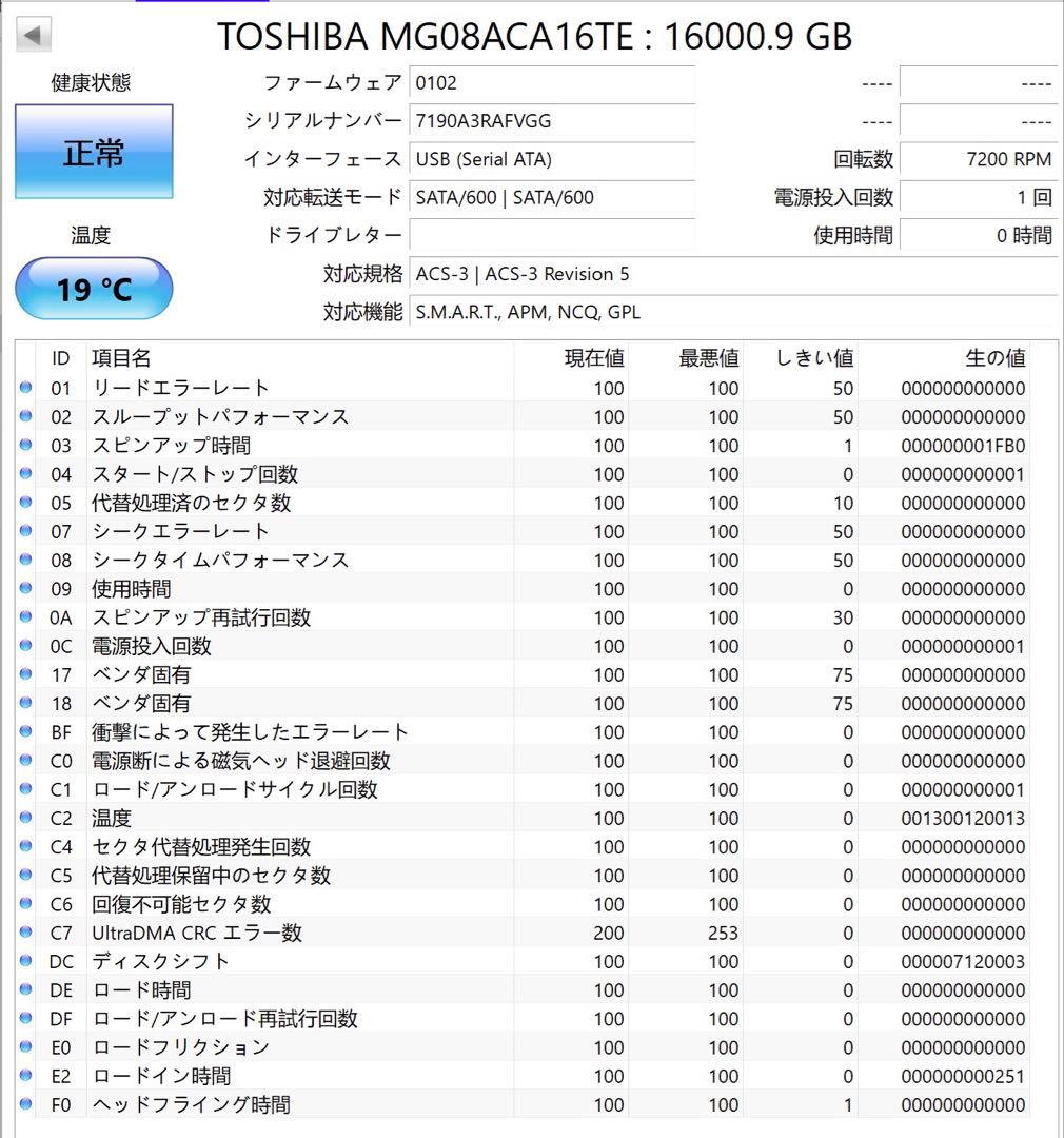 [0~数時間通電 2個セット 32TB] 大容量HDD 東芝 16TB