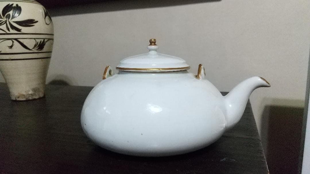 時代　白磁　ティー・ポット　急須　茶器　無傷