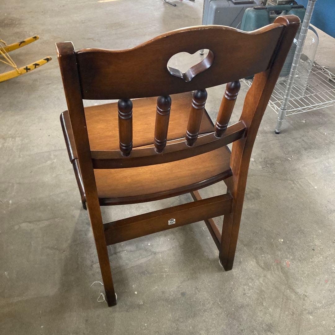 B ナガノインテリア 天然木 椅子 ハートマーク カントリー調