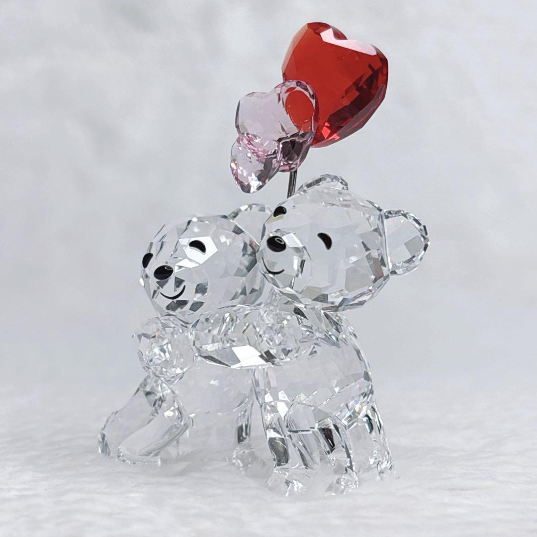 置物 SWAROVSKI Crystal Bear Heart Balloons