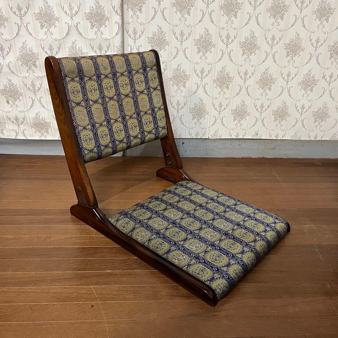 【アンティーク】昭和レトロ hikari 折り畳み座椅子 和風 座敷椅子 古道具