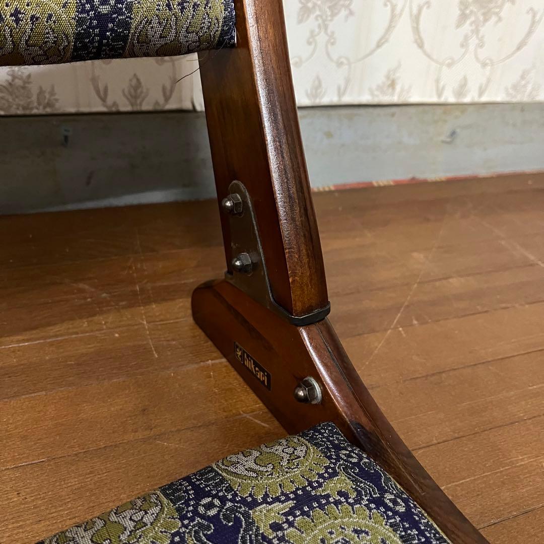 【アンティーク】昭和レトロ hikari 折り畳み座椅子 和風 座敷椅子 古道具