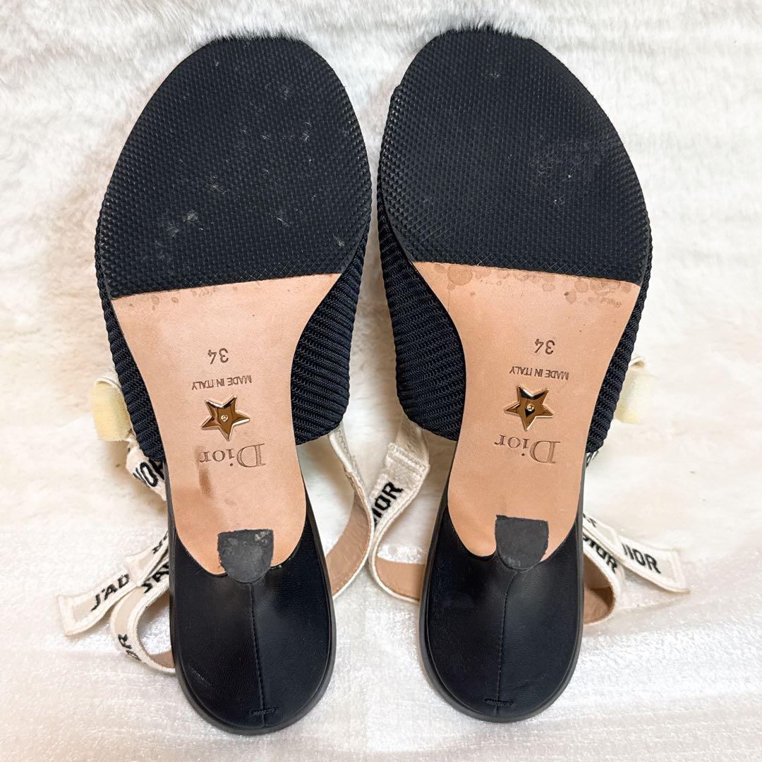 美品✨ ディオール スリングバックパンプス ミュール 34 ブラック
