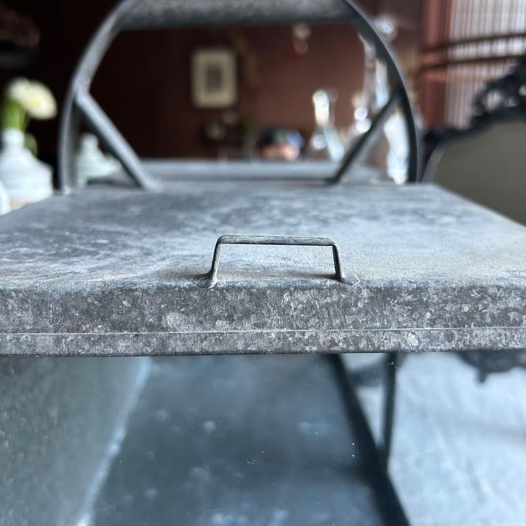 レア　フランスアンティーク　ブリキ　パンケース　ショーケース　両開　バタフライ式