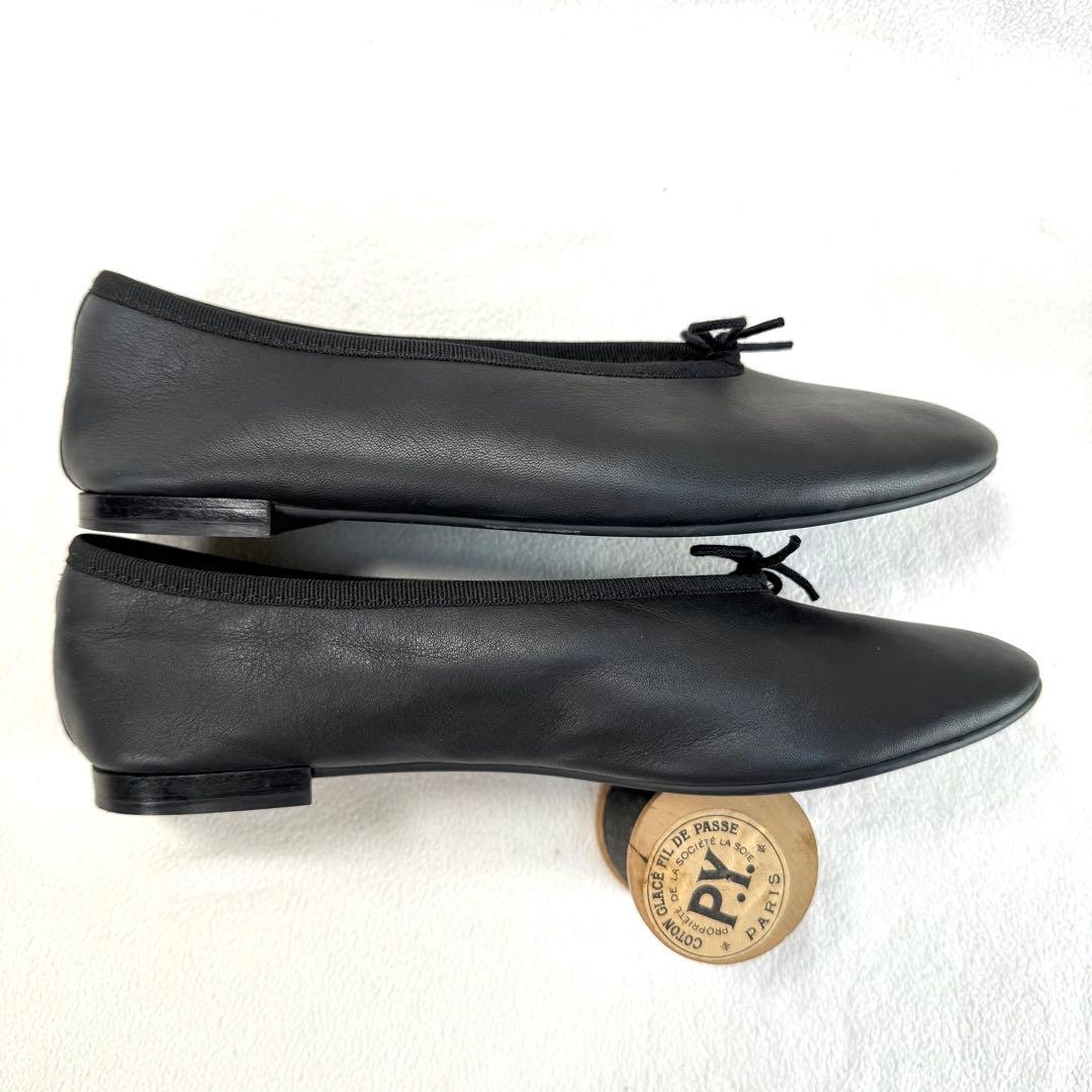 極美品・箱付✨レペット リルー バレエフラット レザー ブラック 37
