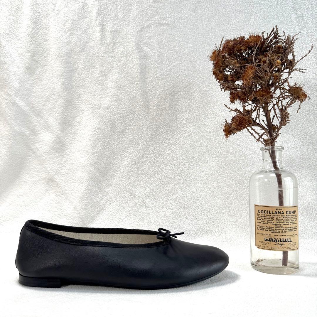 極美品・箱付✨レペット リルー バレエフラット レザー ブラック 37