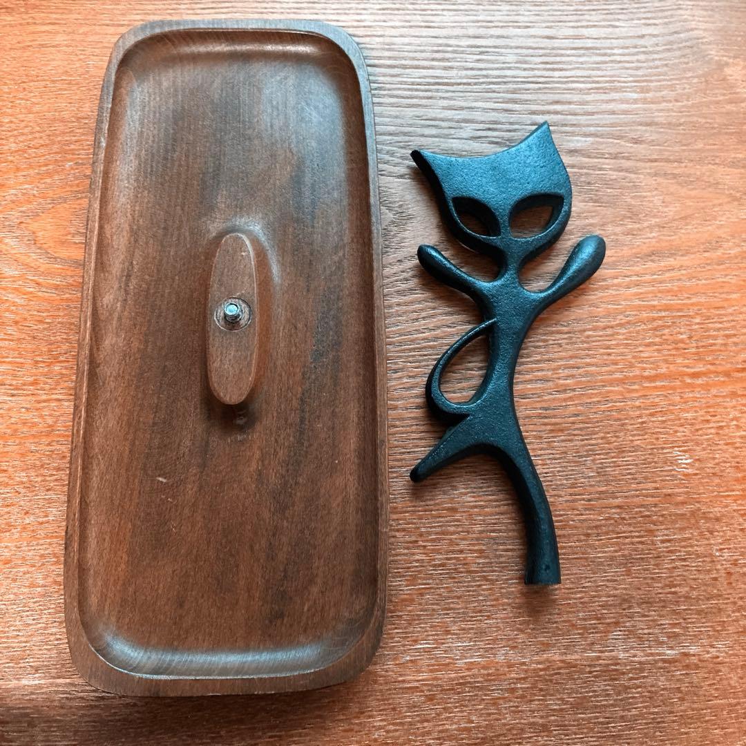 馬場忠寛　南部鉄器　猫のトレイ　昭和モダン　ヴィンテージ　アンティーク70s