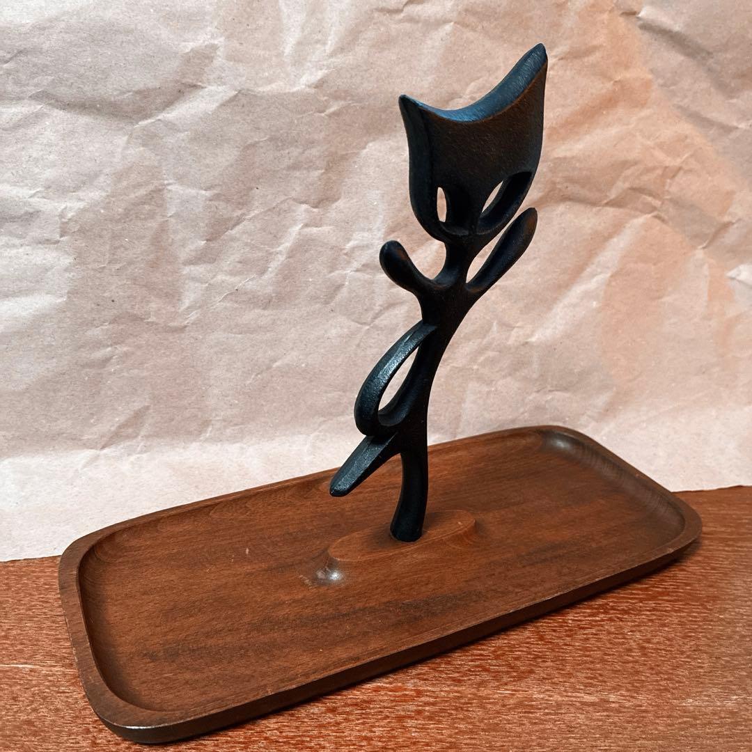 馬場忠寛　南部鉄器　猫のトレイ　昭和モダン　ヴィンテージ　アンティーク70s