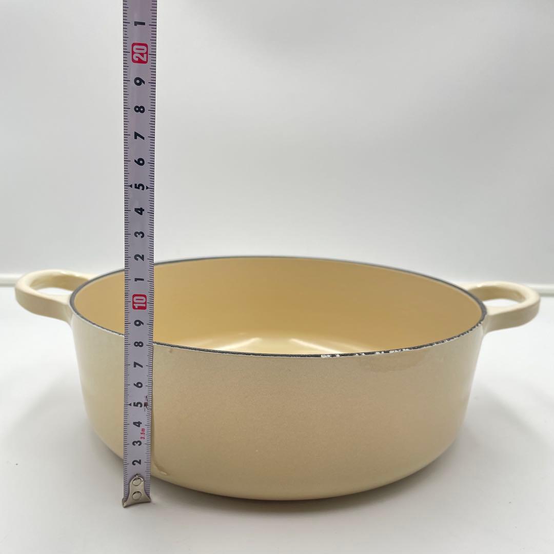美品　LE CREUSET ジャポネーズ　両手鍋　24cm アイボリー