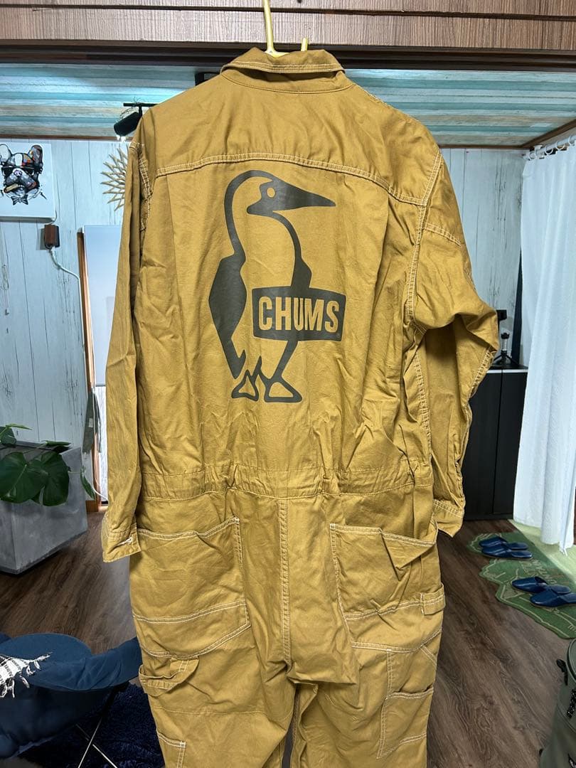 CHUMS ベージュ オーバーオール